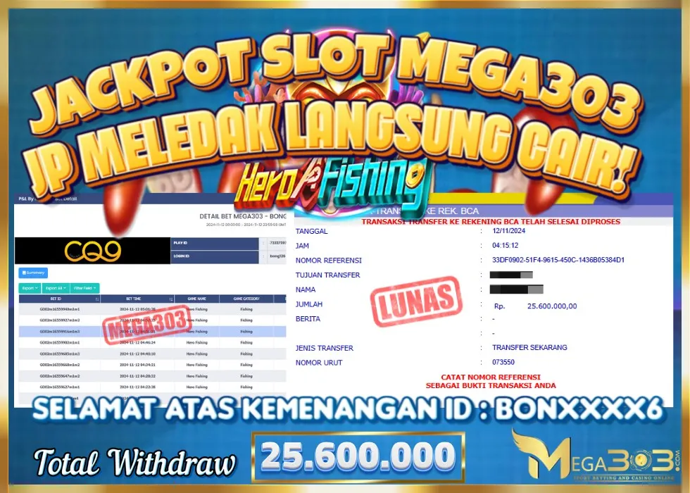MEGA303 JACKPOT Rp 25.600.000 - LUNAS!!!