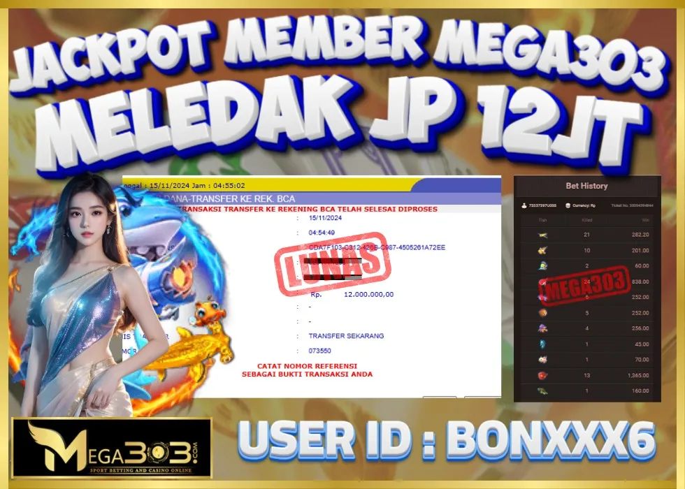 MEGA303 JACKPOT Rp 12.000.000 - LUNAS!!!