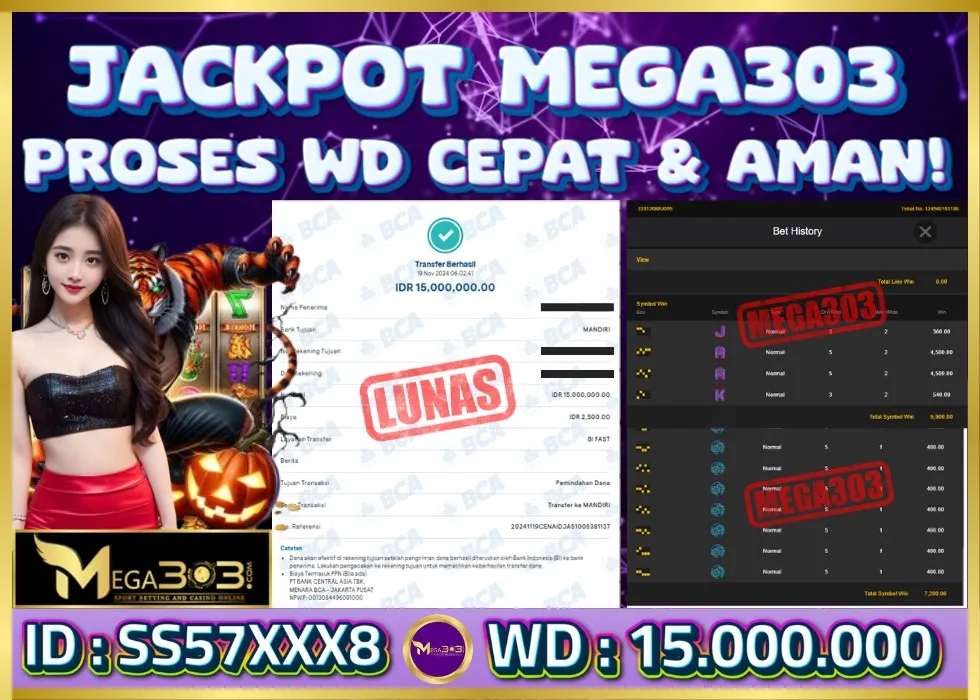 MEGA303 JACKPOT Rp 15.000.000 - LUNAS!!!