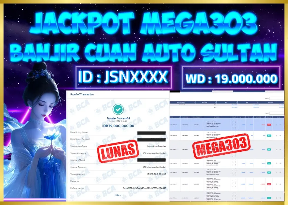 MEGA303 JACKPOT Rp 19.000.000 - LUNAS!!!