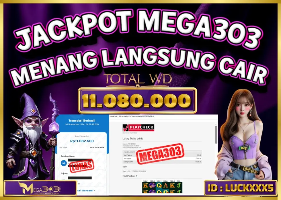 MEGA303 JACKPOT Rp 11.080.000 - LUNAS!!!