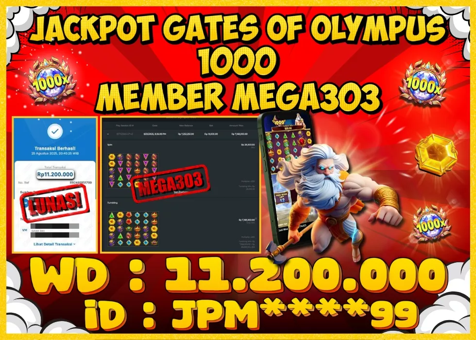 MEGA303 JACKPOT Rp 11.200.000 - LUNAS!!!