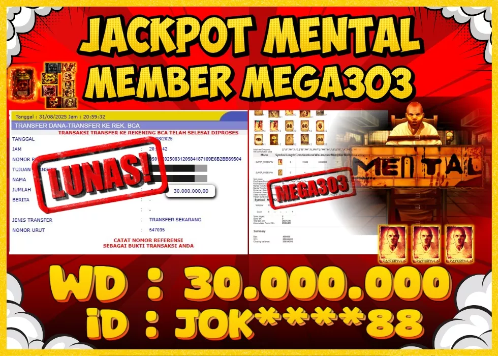 MEGA303 JACKPOT Rp 30.000.000 - LUNAS!!!