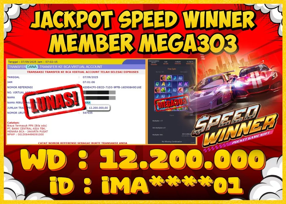 MEGA303 JACKPOT Rp 12.200.000 - LUNAS!!!