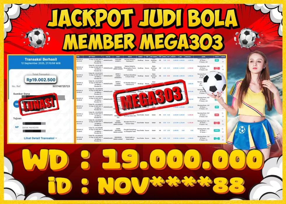 MEGA303 JACKPOT Rp 19.000.000 - LUNAS!!!