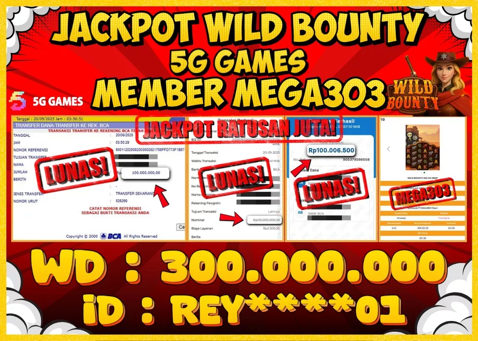 MEGA303 JACKPOT Rp 300.000.000 - LUNAS!!!