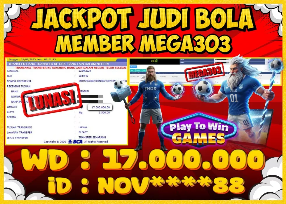 MEGA303 JACKPOT Rp 17.000.000 - LUNAS!!!