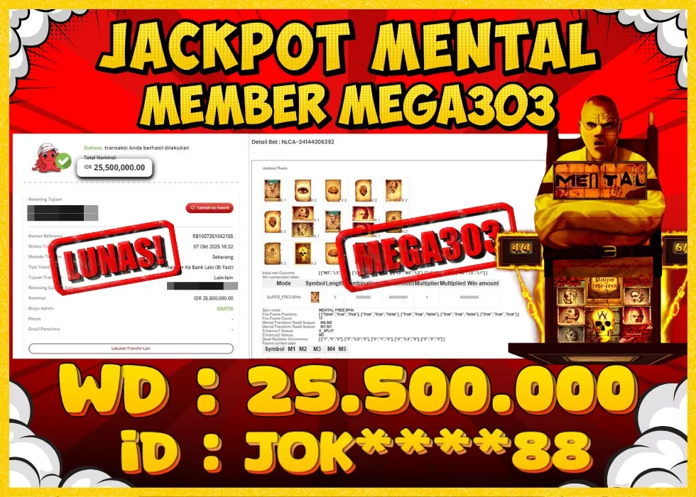 MEGA303 JACKPOT Rp 25.500.000 - LUNAS!!!