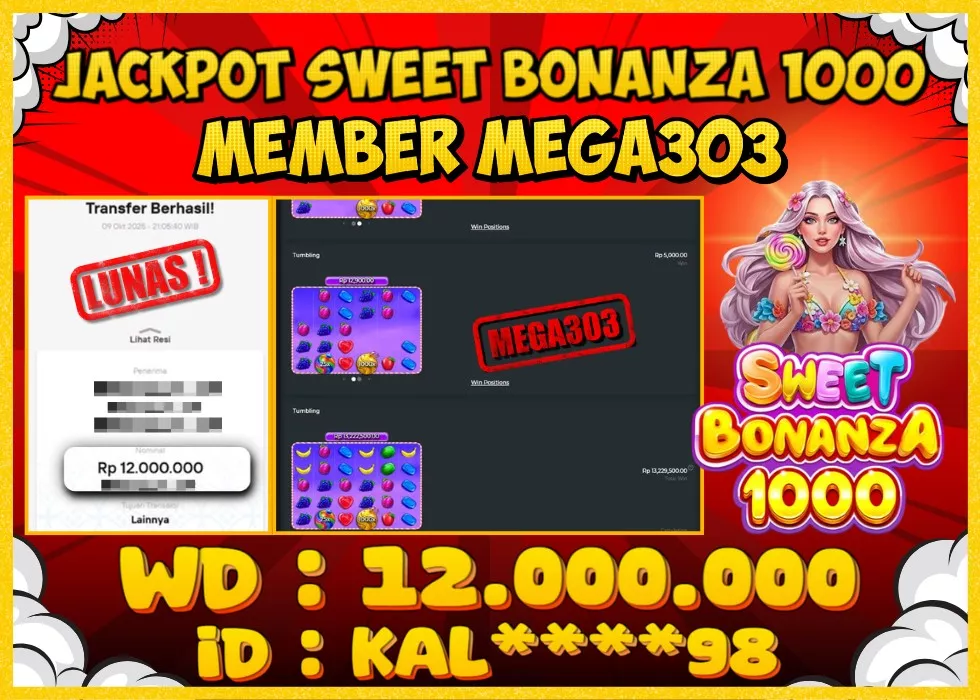 MEGA303 JACKPOT Rp 12.000.000 - LUNAS!!!