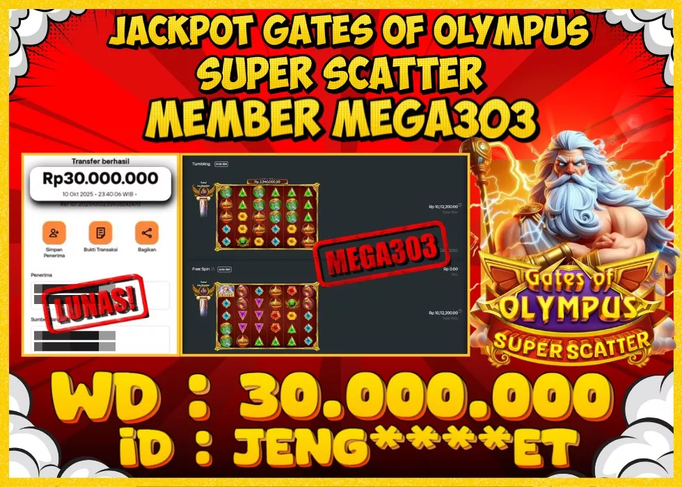 MEGA303 JACKPOT Rp 30.000.000 - LUNAS!!!